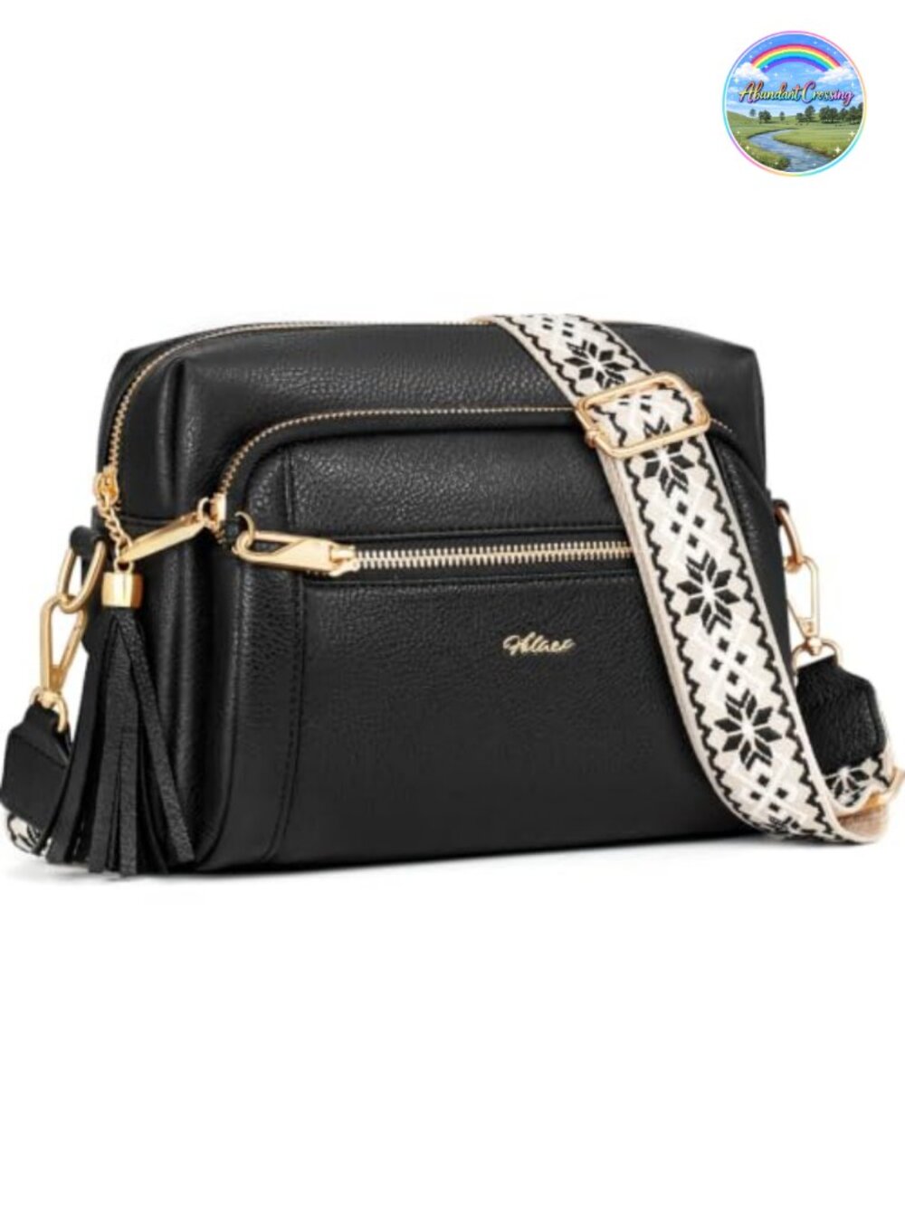 Vegan Leather Crossbody Bag Anti Theft Multi Compartment Purse